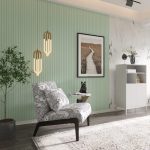 Ofis Dekorasyon Modern Dokunuş: Dekoros Bottega Yeşil Duvar Tavan Lambiri Kaplama