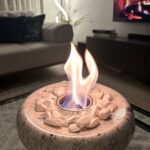 Masaüstü Beton Şömine, Lüx Ev Dekorasyonu, Mermer Desenli, STRIPE LIGHTMOON Model, Bioethanol Şömine