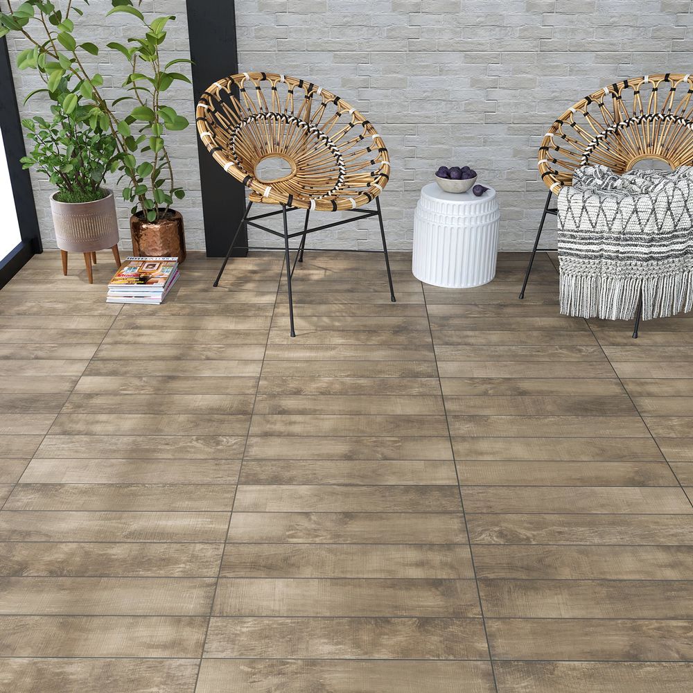 Çanakkale Seramik Rustic Wood Natural Mat Ahşap Desenli Yer Duvar Seramiği