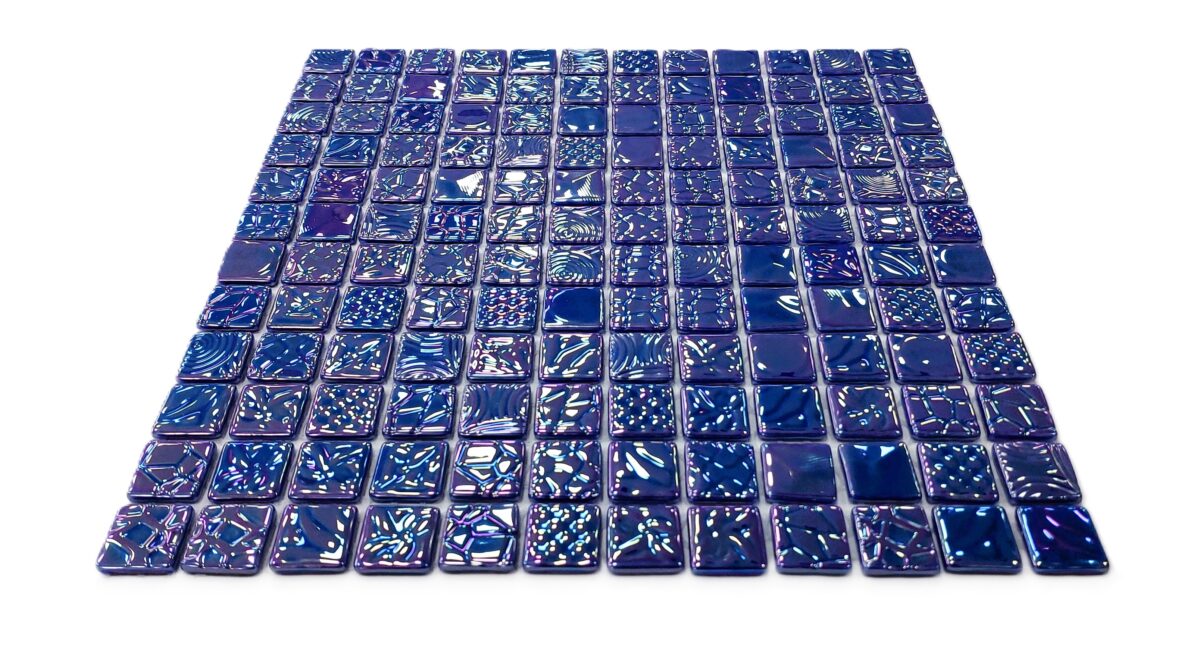 MozaikristaL Hologramlı Mavi Cam Mozaik - 25x25 mm Fileli (1 m² / 10 File) - Görsel 4