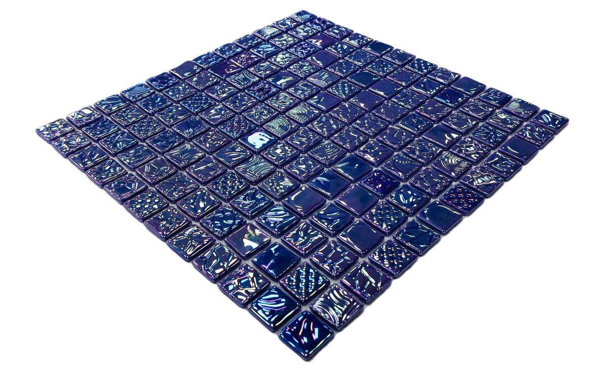 MozaikristaL Hologramlı Mavi Cam Mozaik - 25x25 mm Fileli (1 m² / 10 File) - Görsel 2