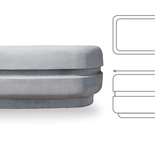 Aktaş Oval Beton Saksı (150x50x55 cm) – Doğal Gri Renk