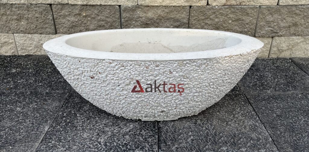 Aktaş Beyaz Dolomit Küçük Kayık Saksı (80x30x30 cm) ürün banner