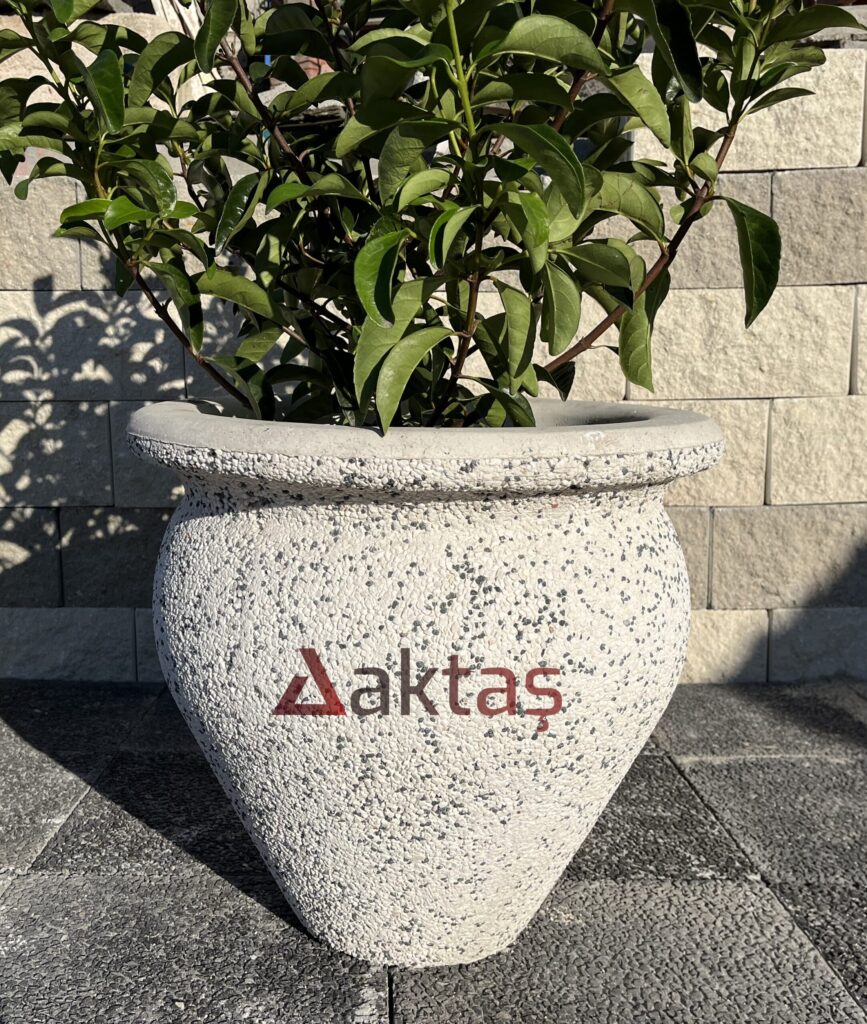 Aktaş Beyaz Mozaikli Vazo Saksı (50x50x50 cm) ürün banner