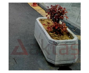 Aktaş Dikdörtgen Beton Saksı (80x40x40 cm) – Doğal Gri Renk