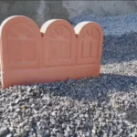 kırmızı kubbeli bordür taşı dekoratif beton bordür