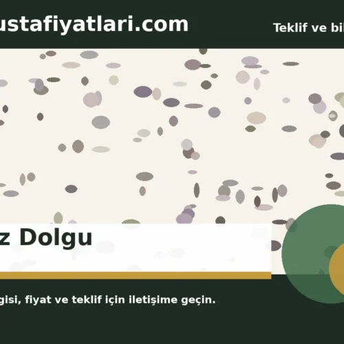 Derz Dolgu - Harpuşta Fiyatları