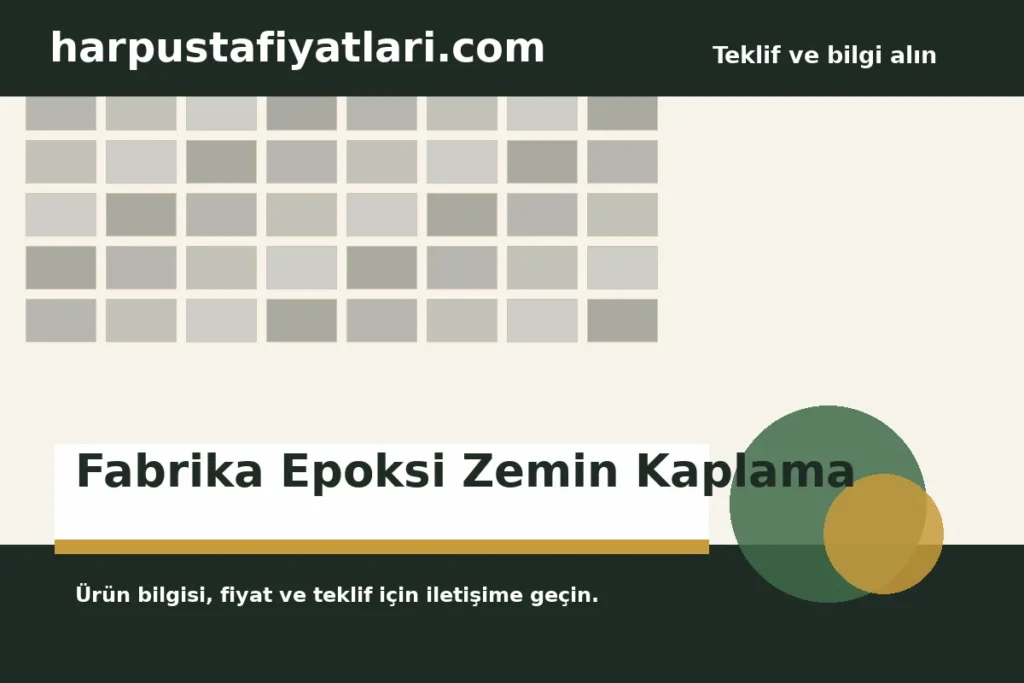 Fabrika Epoksi Zemin Kaplama ürün banner