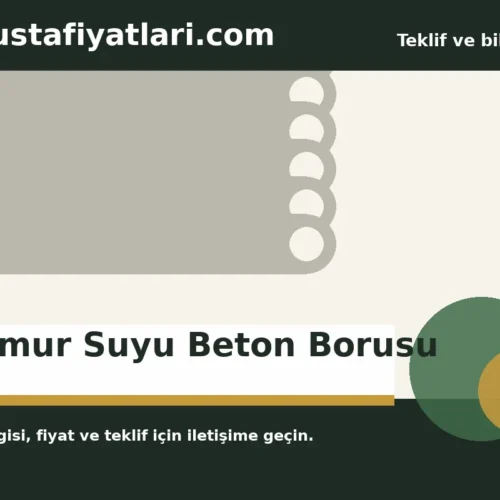 Yağmur Suyu Beton Borusu - Harpuşta Fiyatları