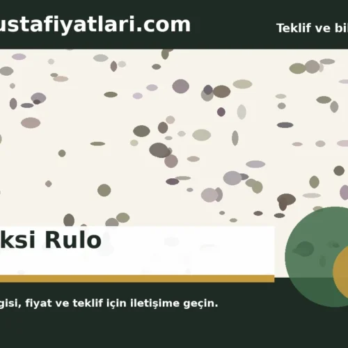 Epoksi Rulo - Harpuşta Fiyatları