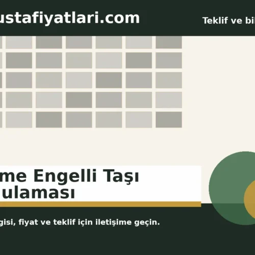 Görme Engelli Taşı Uygulaması - Harpuşta Fiyatları