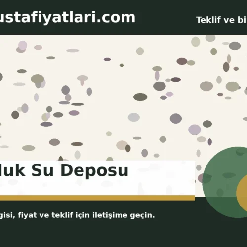 Tonluk Su Deposu - Harpuşta Fiyatları