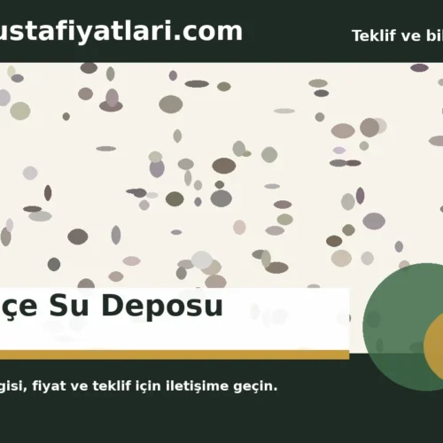Bahçe Su Deposu - Harpuşta Fiyatları