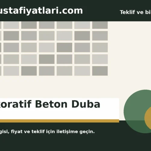Dekoratif Beton Duba - Harpuşta Fiyatları